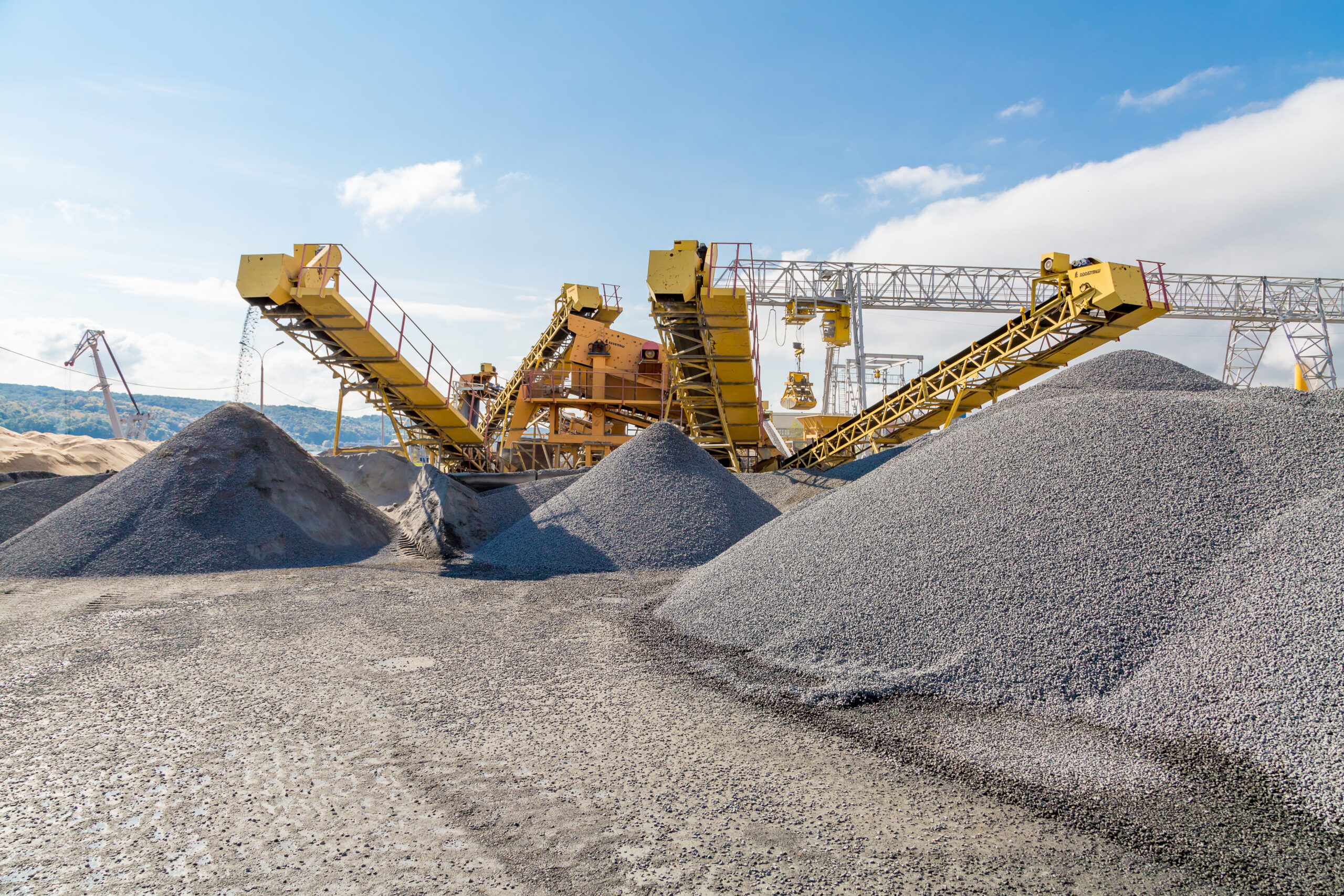sort of gravel around the concrete plant